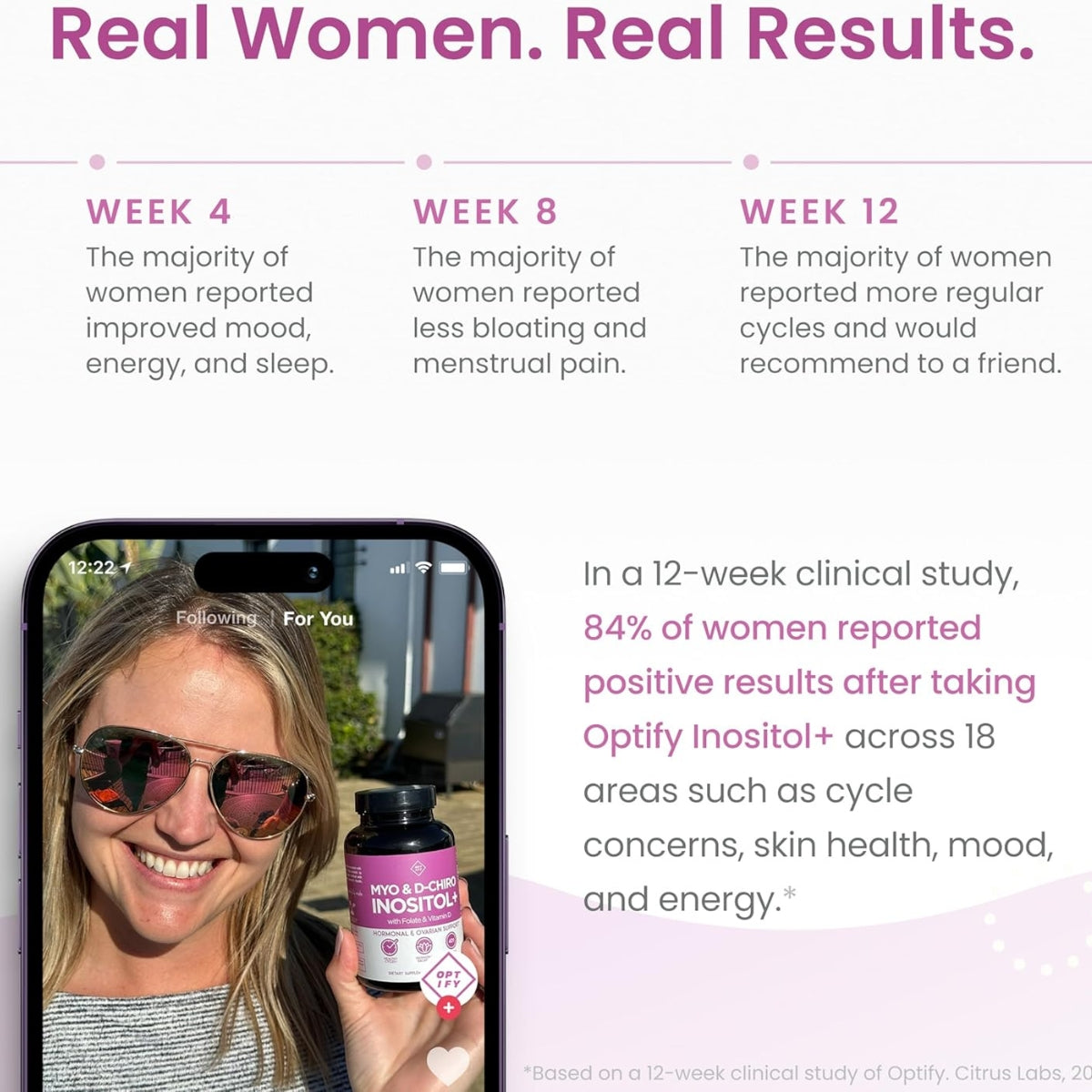 Myo Y D Chiro Inositol Con Folato Y Vitamina D 120 Caps Optify