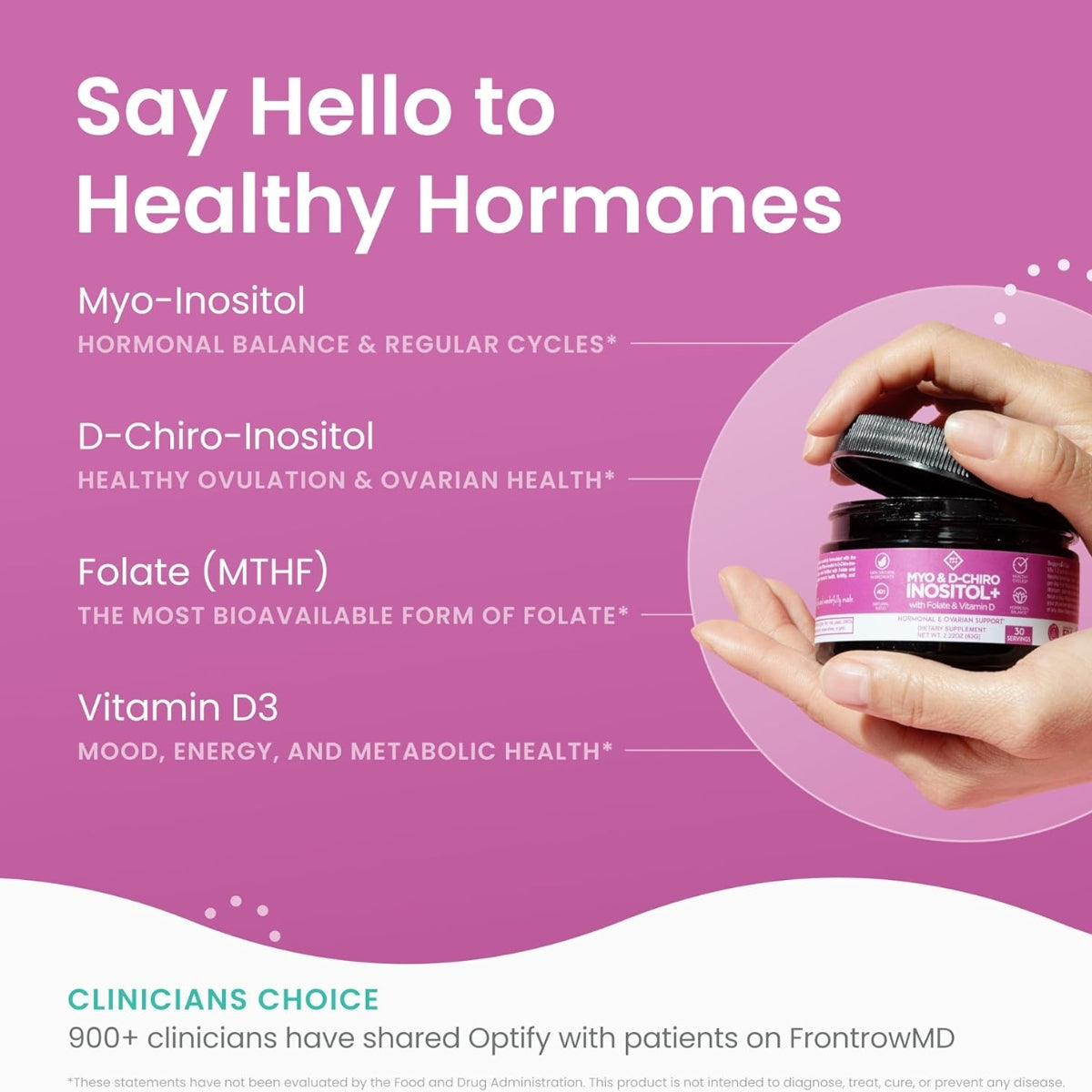 Myo Y D Chiro Inositol Con Folato Y Vitamina D Polvo 62g Optify