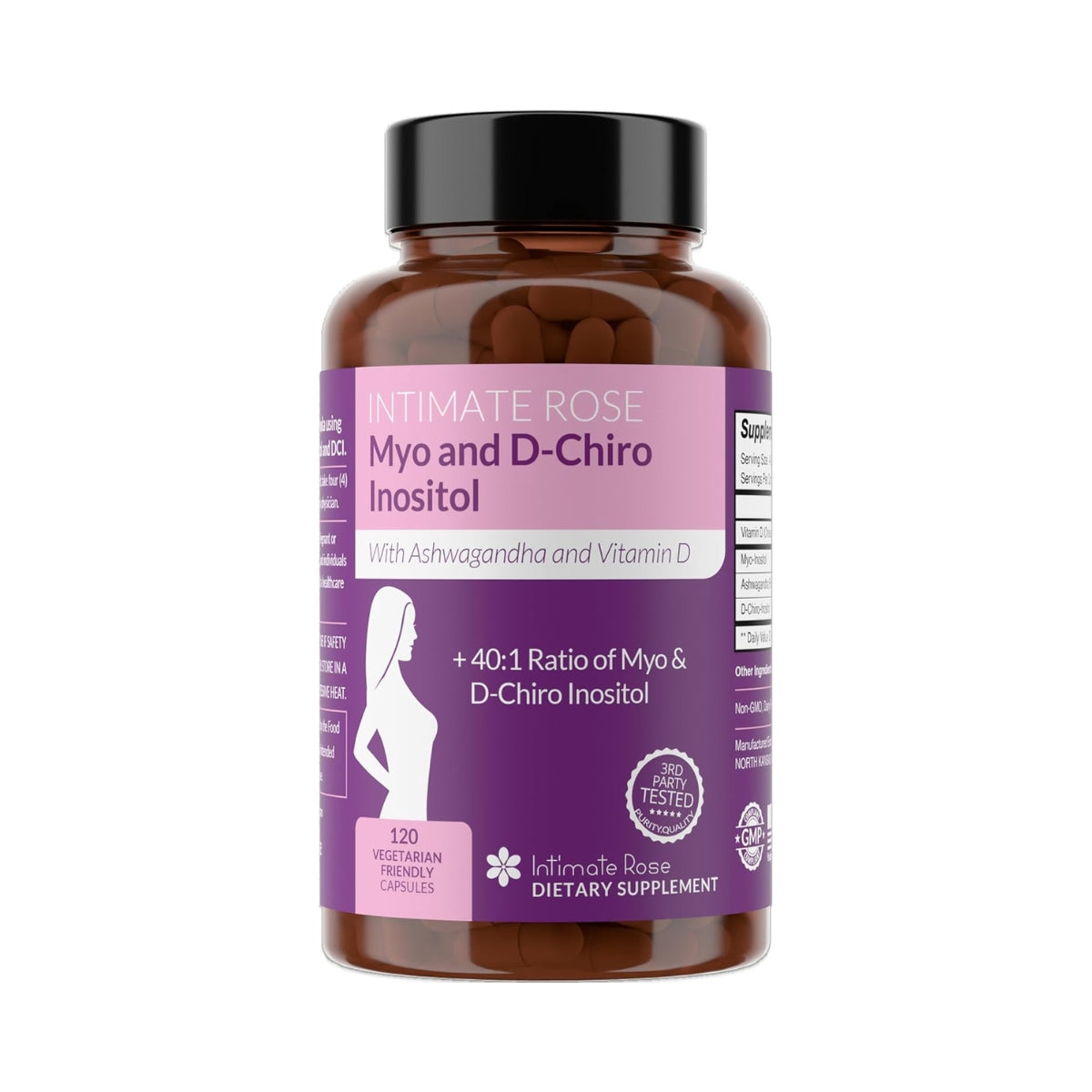 Myo and D Chiro Inositol + Ashwagandha 120 Cáps Intimate Rose