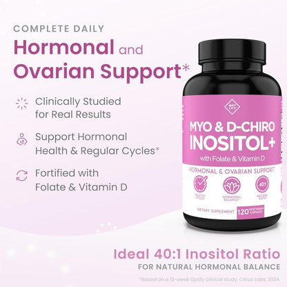 Myo Y D Chiro Inositol Con Folato Y Vitamina D 120 Caps Optify
