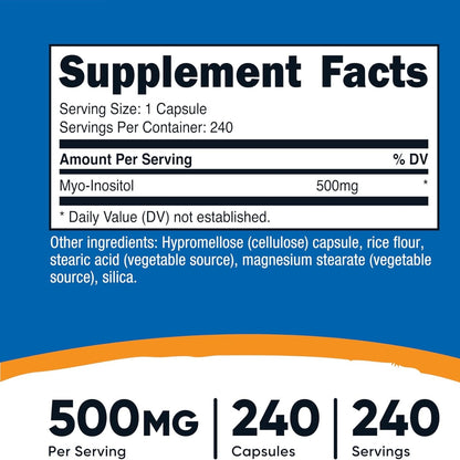 Inositol 500Mg 240 Caps Nutricost