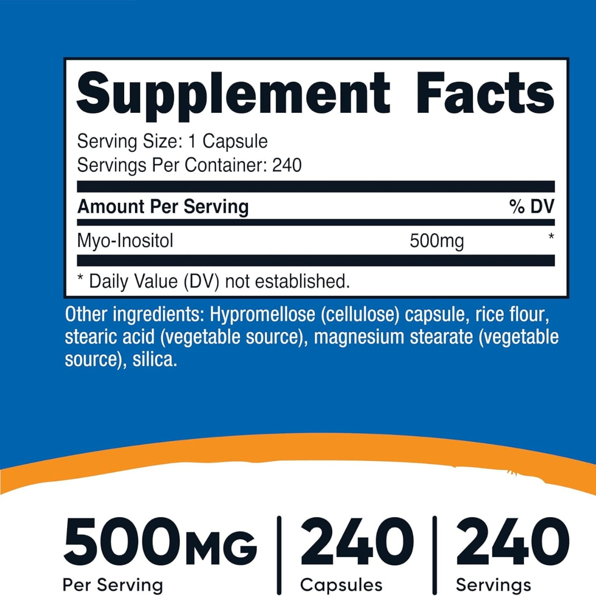 Inositol 500Mg 240 Caps Nutricost