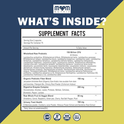Probioticos y Prebioticos 40 Cepas 150 Billones Mom