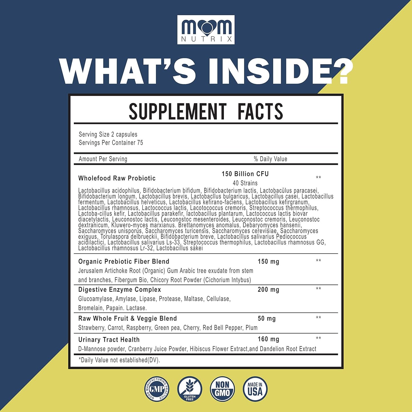 Probioticos y Prebioticos 40 Cepas 150 Billones Mom
