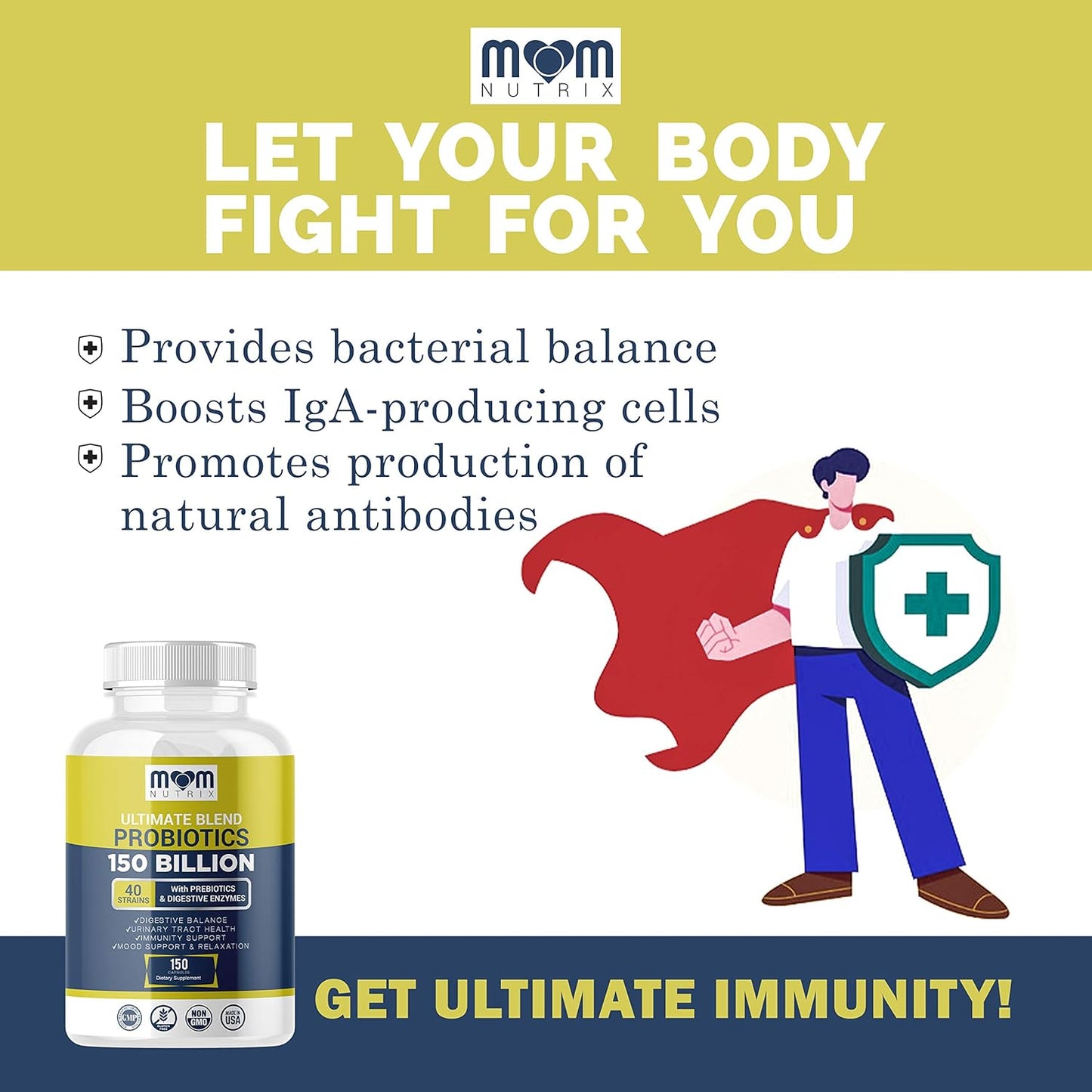 Probioticos y Prebioticos 40 Cepas 150 Billones Mom