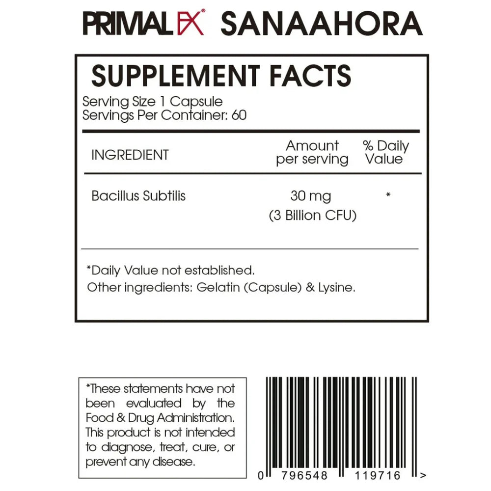 Probióticos Bacillus Subtili (Primal FX )— VENCE: 03/2026