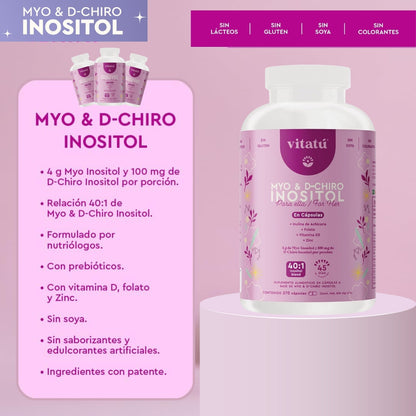 Myo inositol & D chiro Inositol 270 Caps Vitatu