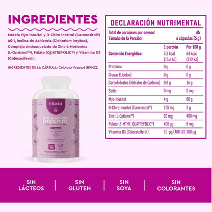 Myo inositol & D chiro Inositol 270 Caps Vitatu