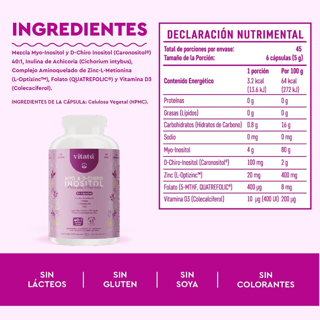 Myo inositol & D chiro Inositol 270 Caps Vitatu