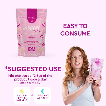 Myo inositol & D chiro Inositol Polvo 225g Vitatu